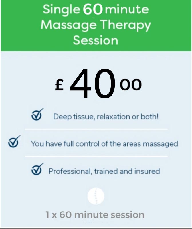 Single Massage Therapy 60 minute session